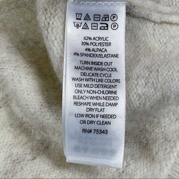 Anthropologie Shrinking Violet Sweater Dress Tunic Ivory Alpaca Blend Size S - Picture 4 of 7